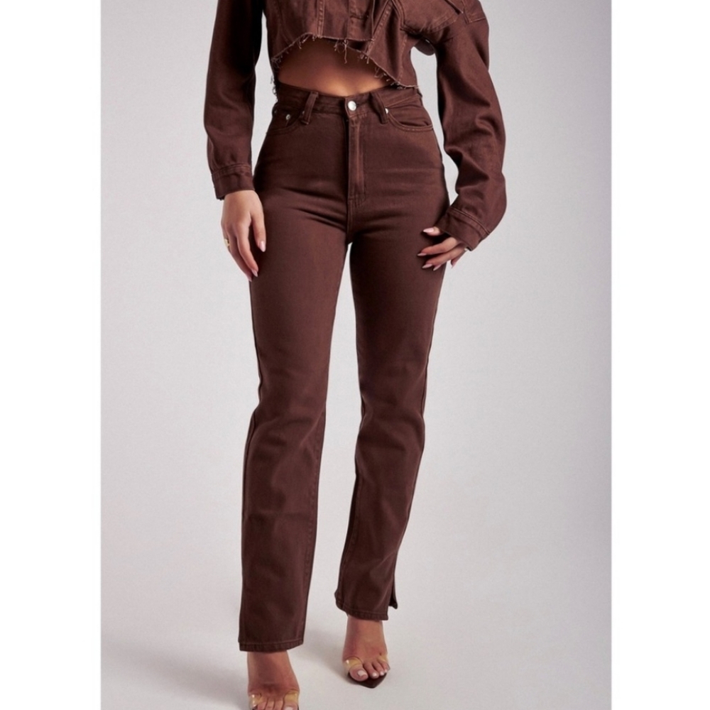 Meshki pia split side wide leg jean